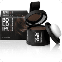 BOLDIFY Hairline Powder, Root Touch up Powder, Unisex Concealer, 48 Hour Stain-Proof (Medium Brown)
