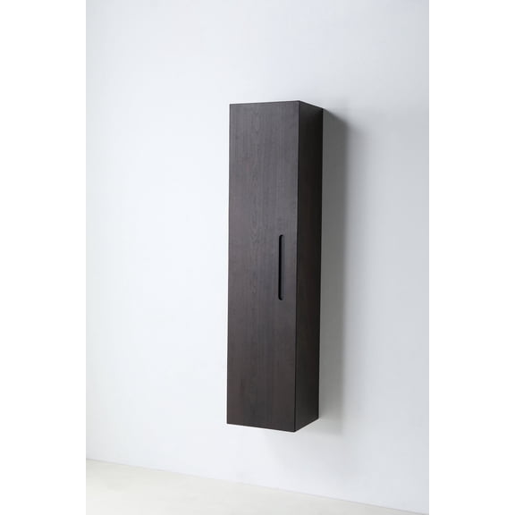 BOLER 13" DARK WALNUT WALL MOUNT MODERN BATHROOM SIDE CABINET