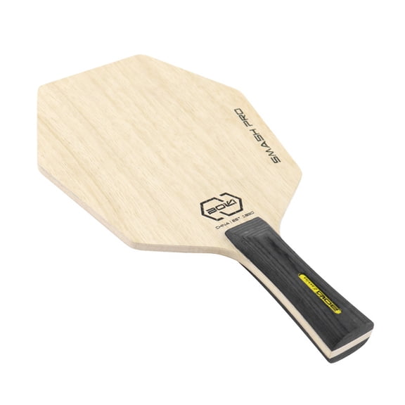 BOLI 5-Ply Pure Wood Table Tennis Racquet Hexagon Ping Pong Bat Paddle Ergonomic Long Handle For Intermediate To Advanced Players Professional Lightweight Equipment, 10.63 in / 27 cm Length, Wood