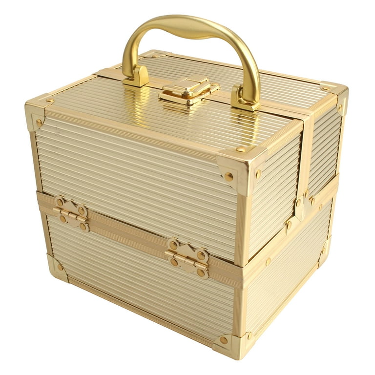 BOLLA Portable Makeup Train Case, Gold Panel - Walmart.com