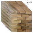 thumbnail image 1 of BOLLSLEY 12"x12" Faux Brown Wood Design Stick On Kitchen Backsplash Tiles,10 Piece, 1 of 7