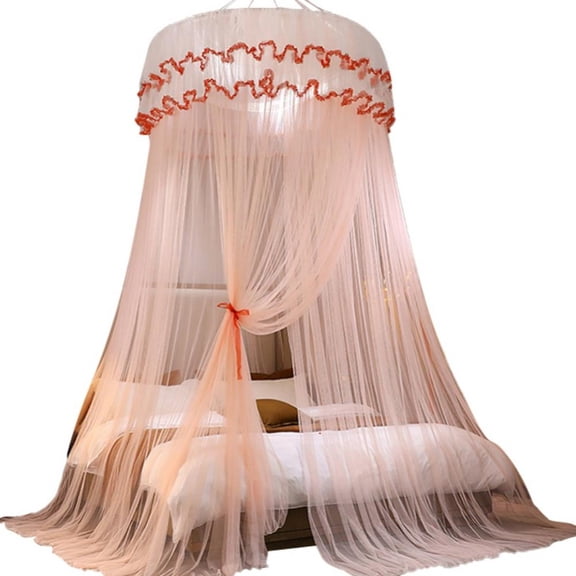 BOLLSLEY Princess Bed Canopy for Single to King Size Beds, Lace Dome Ceiling Tent Mosquito Net Play Tent for Bedroom Decoration