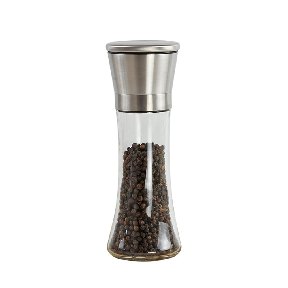 BOLLSLEY Set of 2 Stainless Steel Manual Salt and Pepper Grinder Spice Mill Shakers With Adjustable Coarseness Ceramic Grinding Mechanism Home Kitchen Tool