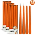 thumbnail image 1 of BOLSIUS 12 Orange Taper Candles - 10 Inch Unscented Smokeless, Dinner Candle Set - Premium European Quality - Dripless Wedding, Party, Home Decor 7.5 Hour Burn Time, 1 of 5