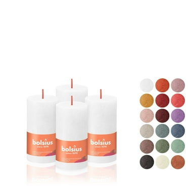 BOLSIUS 2 X 4 Inch Rustic White Pillar Candles - Unscented Wedding Home Party Decor Candles - Natural Plant Based Wax - Set Of 4
