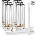 thumbnail image 1 of BOLSIUS 24 White Taper Candles - Unscented 10 Inch Dinner Candle Set - Premium European Quality - Smokeless, Dripless , Wedding, Party, Home Decor Candlesticks 7.5 Hour Burn Time, 1 of 5