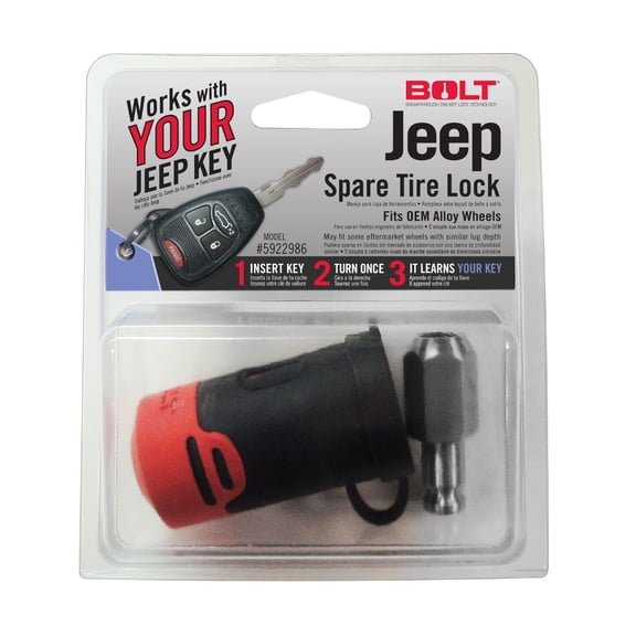 BOLT 5922986 Stainless Steel Lug Nuts Spare Tire Lock (Jeep)