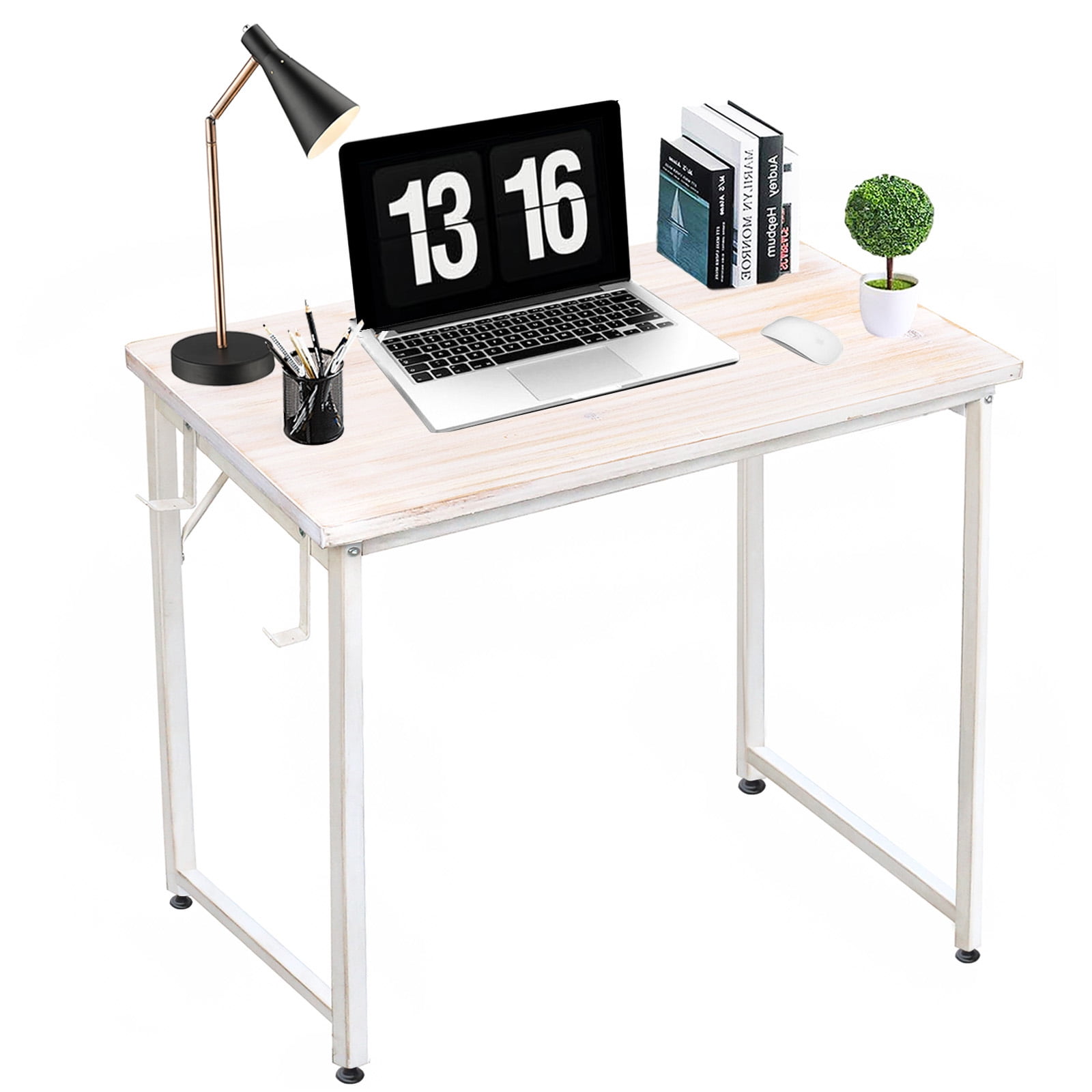  DLisiting Small Desk for Small Spaces - Student Kids Study  Writing Computer Table for Bedroom School Work PC Workstation,Rustic 30 31  Inch : Home & Kitchen