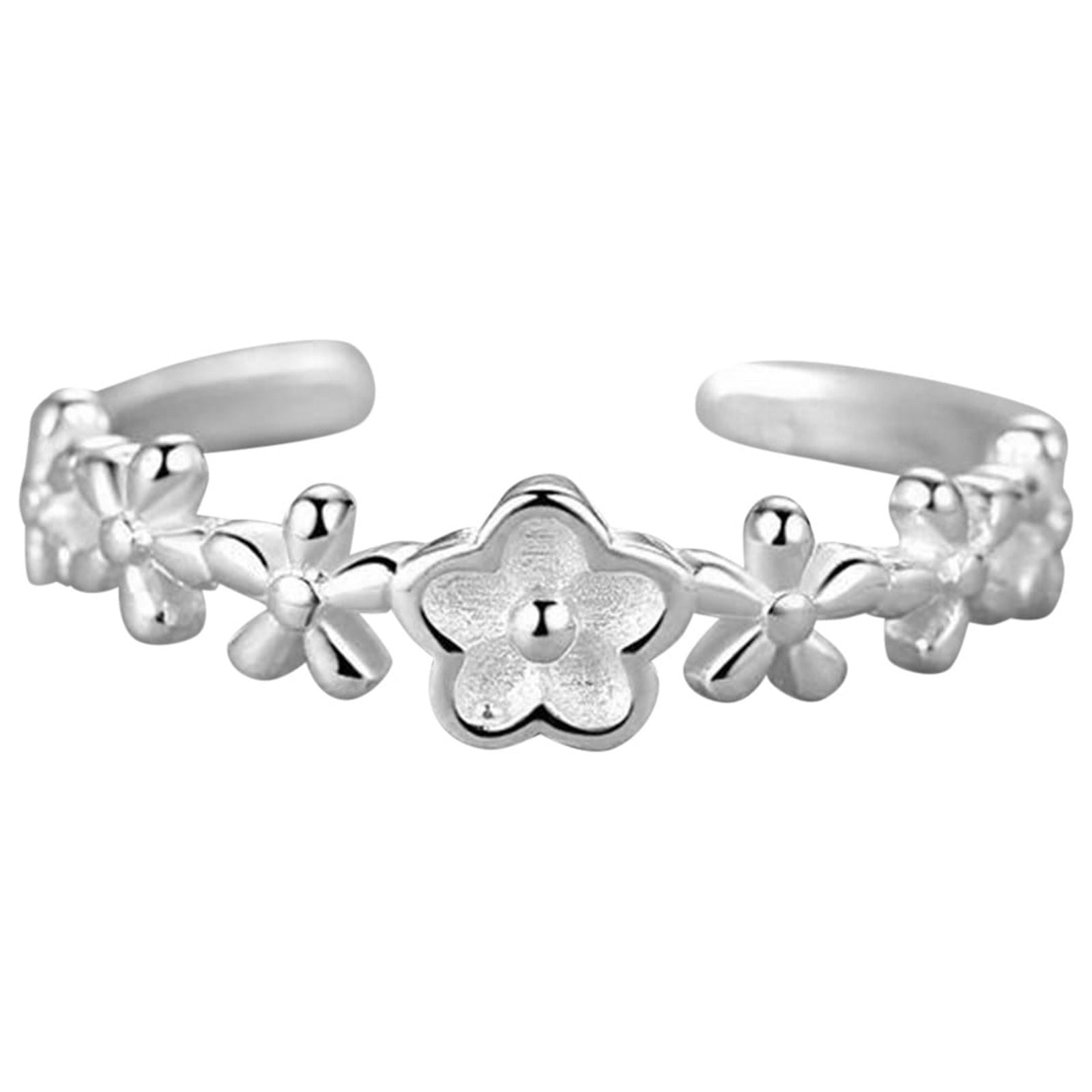 BOLUOYI 4th of july to My Daughter Delicate Flower Design Silver Open