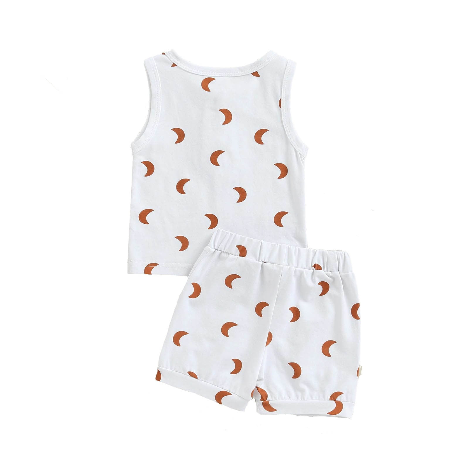 BOLUOYI Clothes for Teen Girls Summer Boys and Girls Moon Print Sleeveless Suit Baby undershirt