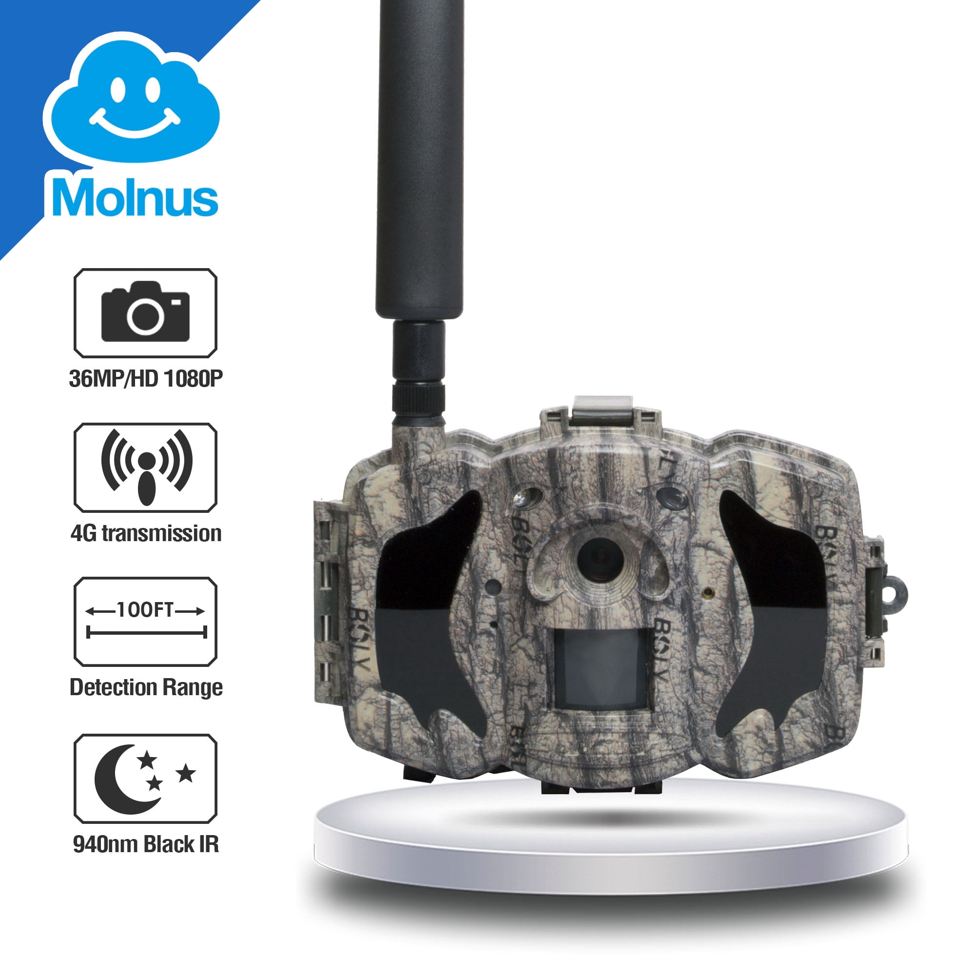 BOLY 4G LTE Cellular Game Camera (AT&T Compatible), 36MP 1080P with 940nm No Glow Night Vision, Wireless Trail Camera for Deer Hunting Outdoor Security