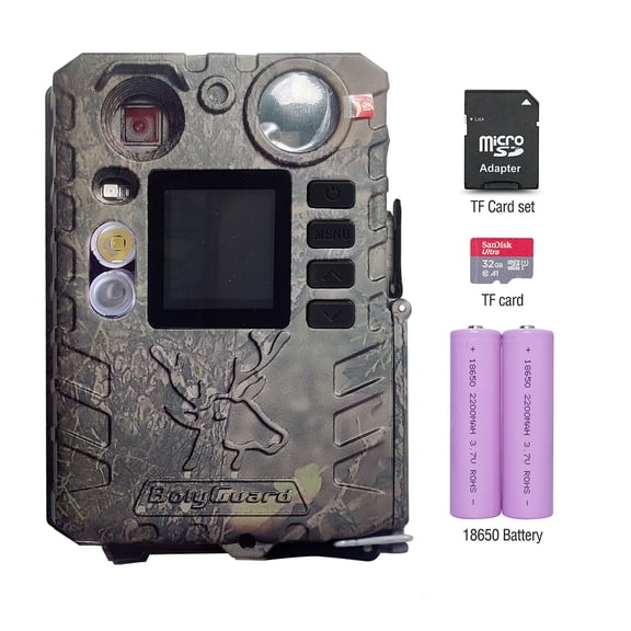 BOLY Hunting Game Camera, 37MP 4K 940nm No Glow & White LED Night Vision Trail Camera, Included 18650 Battery and TF Card, IP66 Waterproof Wildlife Scouting Camera