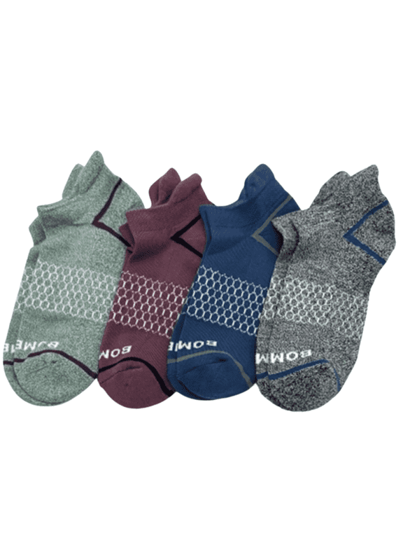 4 pairs Men's Honeycomb Cushion Ankle Socks 4 Colors Mix Size Large 9-13