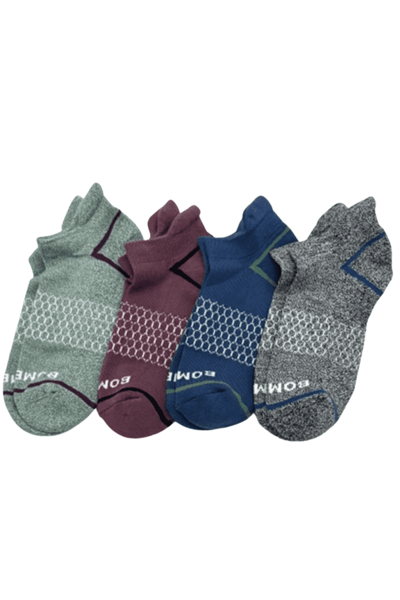 4 pairs Men's Honeycomb Cushion Ankle Socks 4 Colors Mix Size Large 9-13