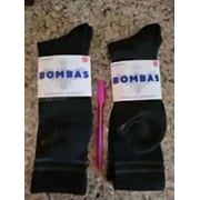 BOMBAS HONEYCOMB UNISEX CREW SOCKS - SIZE MEN M - BLACK/GRAY
