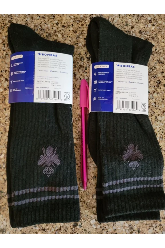 HONEYCOMB UNISEX CREW SOCKS - SIZE: MEN XL - BLACK/GRAY