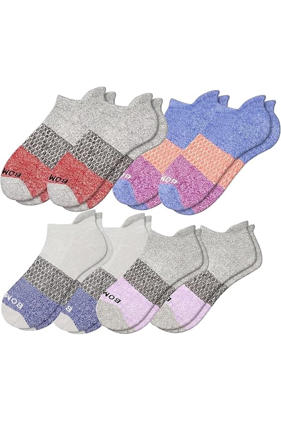 Womens Ankle Socks 8-Pack, Cushioned Honeycomb Knit Socks, Assorted Colors, Medium Fits Shoe Size 7.511