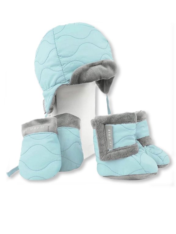 BOMBER BM HAT MITTENS GLOVES - AQUA