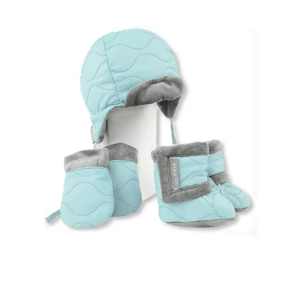 BOMBER BM HAT MITTENS GLOVES - AQUA