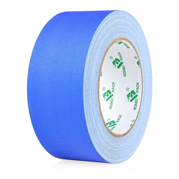BOMEI PACK 1 Pack Blue Gaffer Tape 2inch x30yds, Matte Non-Reflective Stage Tape, No Residue Hand Tear, for Labeling, Cable, Photo Studio, Painters and Ductwork