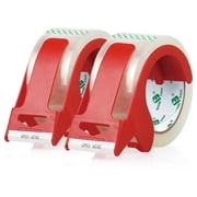 BOMEI PACK 2 Pack No Noise Packing Tape with 2 Free Dispensers,1.88in x 60y,Clear Heavy Duty Silent Packaging Tape for Moving,Shipping,Sealing,Office and Storage