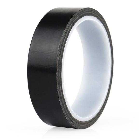BOMEI PACK Black PTFE (Teflon®) Glass Cloth Tape – 1" × 33 ft, High-Temp, Abrasi