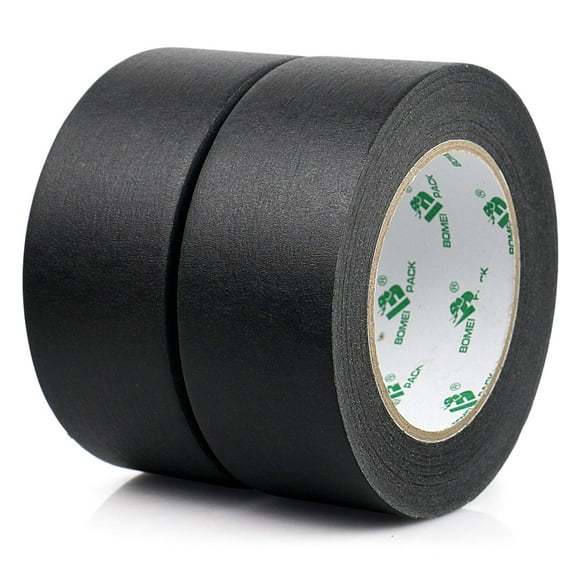 BOMEI PACK Black Painters Tape 2 Inches x 55 Yards, Black Masking Tape for Painting, Crafts and DIY - Professional Grade Paint Tape, No Residue and Easy Removal, 2 Pack