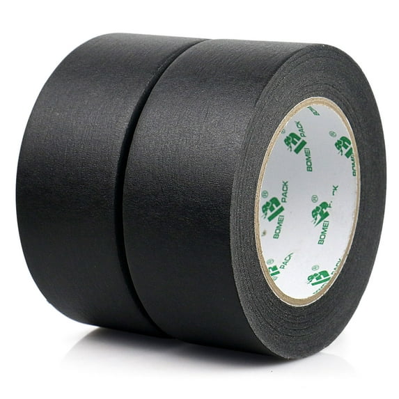 BOMEI PACK Black Painters Tape 2 Inches x 55 Yards, Black Masking Tape for Painting, Crafts and DIY - Professional Grade Paint Tape, No Residue and Easy Removal, 2 Pack