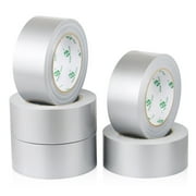 BOMEI PACK Silver Duct Tape,1.89 in. x 35y,5 Pack,Tear by Hand
