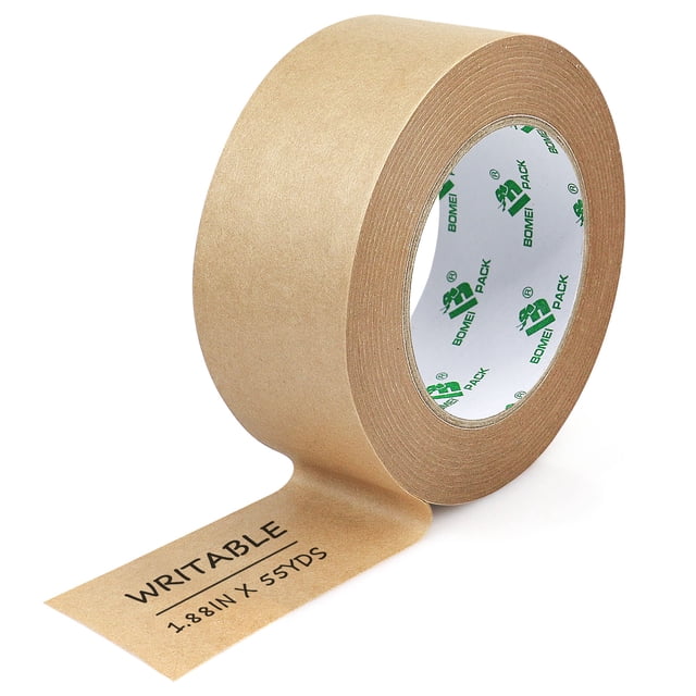 Writable Box.net BOMEI PACK Writable for Box Kraft Paper Tape 2 inch x 55 Yard x 7 mil ...