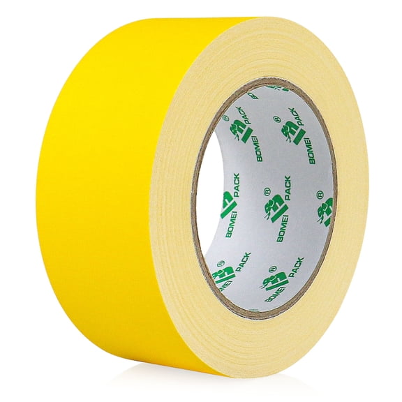 BOMEI PACK Yellow Gaffer Tape, Matte Non-Reflective, 2inch x 30yds No Residue Hand Tear Self-Adhesive Gaffer Tape for Labeling, Cable, Stage, Photo Studio, Painters and Duct Repair, 1 Pack