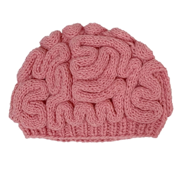 BOMHCS Knitted Crochet Men Women Novelty Brain Beanies Knit Hats Halloween Thinking Cap