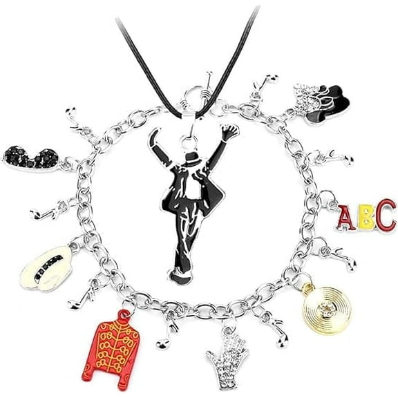 BOMJJOR Bracelet Necklace for Men Women Jewelry Pendant Necklace Wrist Bracelet Set 2 Pcs