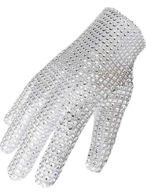 Michael Diamond Glove for Kid Classic Fashion Party Show Rhinestone Glove for boys and Girls White
