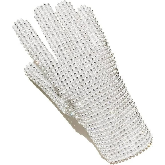 BOMJJOR Michael Diamond Glove with Necklace for Kid Party Show Rhinestone Glove Pendant for boys and Girls