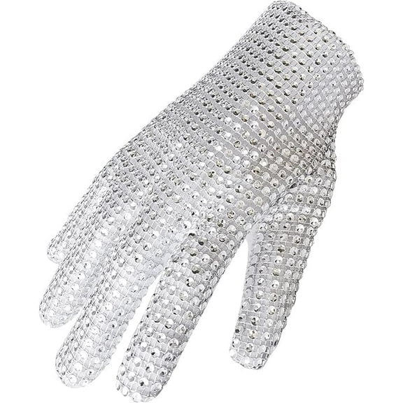 BOMJJOR Michael Diamond Glove for Kid Classic Fashion Party Show Rhinestone Glove for boys and Girls White