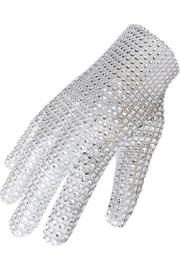 Michael Diamond Glove for Kid Classic Fashion Party Show Rhinestone Glove for boys and Girls White