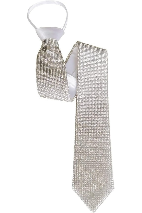 Rhinestone Necktie for Men Women Shine Sparkle Artificial Diamonds Bow Tie Adjustable Neck Tie