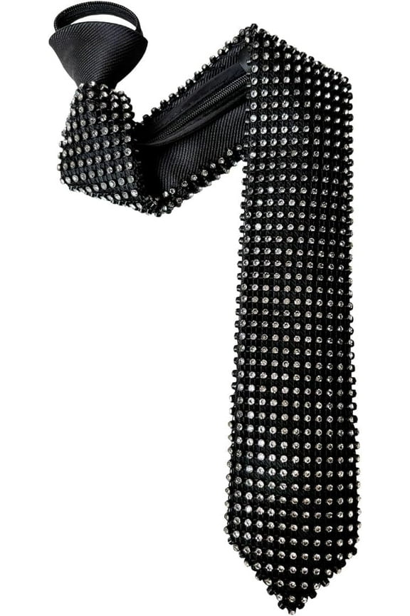 Rhinestone Necktie for Men Women Shine Sparkle Artificial Diamonds Bow Necktie Adjustable  Pre-Tie