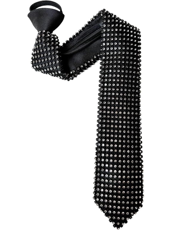 Rhinestone Necktie for Men Women Shine Sparkle Artificial Diamonds Bow Necktie Adjustable Pre-Tie