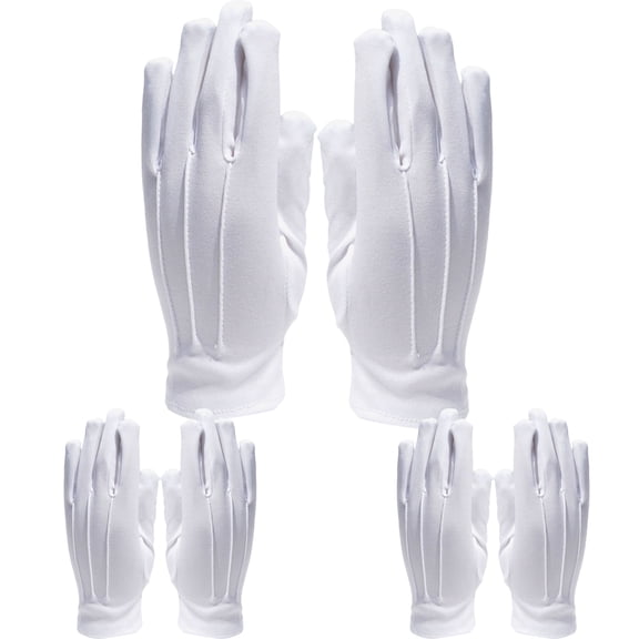 BOMJJOR White Gloves for Kid  Fashion Party Show Tuxedo Glove for boys and Girls 3 Pairs