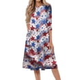 thumbnail image 1 of BOMYJESK 4th Of July Dresses for Women Maxi Dresses Patriotic American Flag Midi Dresses Vintage Independence Day Summer Dresses Elegant Classy Evening Dress for Party Multicolor L, 1 of 5