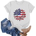 BOMYJESK 4th Of July Shirt for Women Short Sleeve American Flag Stars