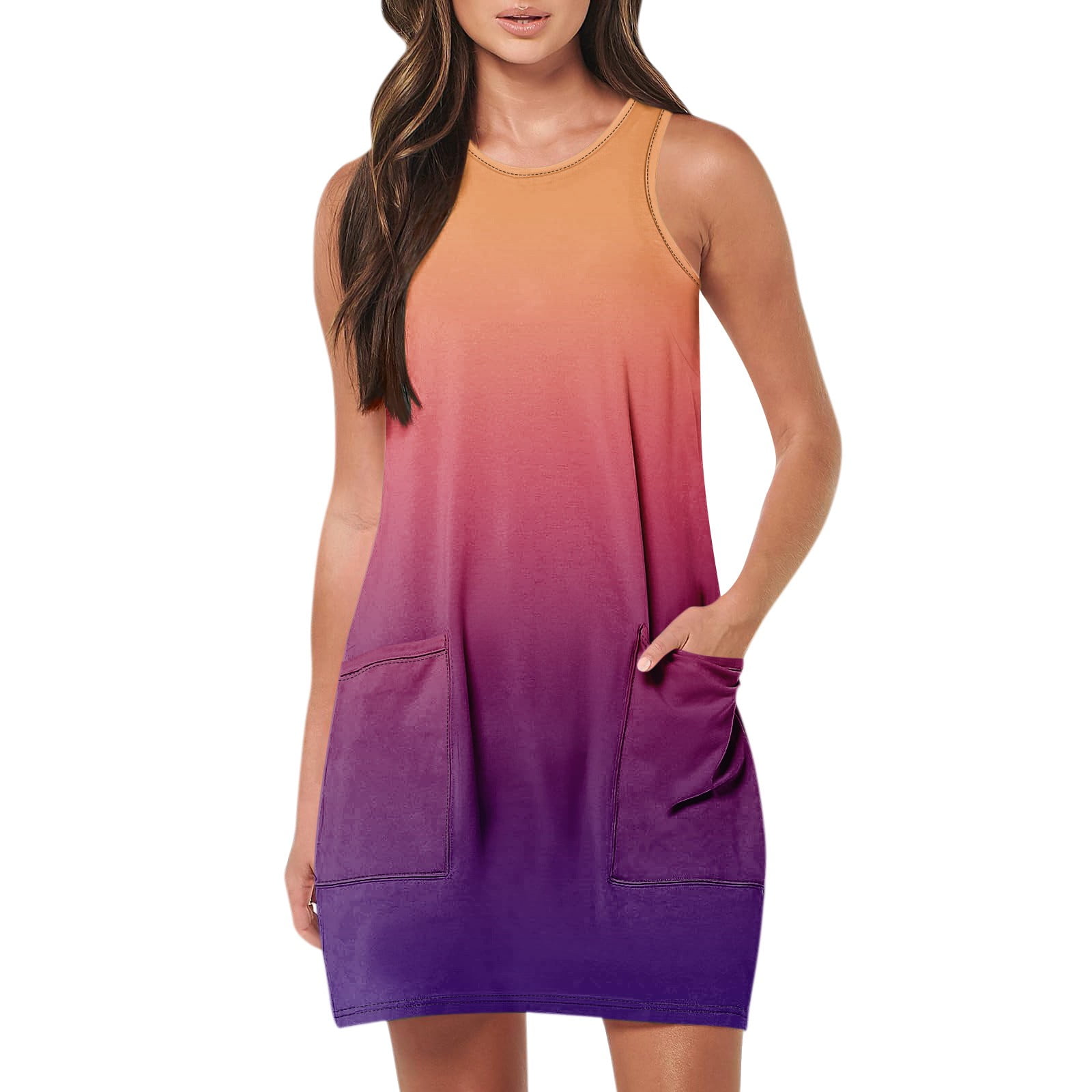 BOMYJESK Beach Dresses for Women 2024 Vacation V Neck Sleeveless Loose