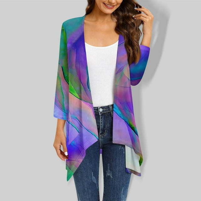 Wiwclo Women's Lightweight Cardigan Casual Soft Long Sleeve Solid Knit Cardigans With Pockets High Low Hem Draped Duster,Purple,Small : Buy Online At Best Price In KSA - Souq Is Now