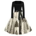 BOMYJESK Christmas Dresses for Women Plus Size Glitter Xmas Tree Print