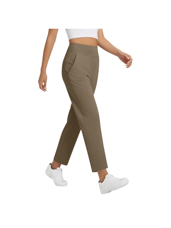 Dress Pants Women Work Dressy Casual Golf Pants Stretchy Slacks Lightweight High Waist Yoga Summer Pant Khaki S