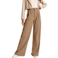 thumbnail image 1 of BOMYJESK High Waisted Pants for Women Business Wide Leg Dress Pants 2026 Flowy Outfits Elastic Waist Trousers with Pockets Khaki 3XL, 1 of 4
