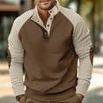 BOMYJESK Men Corduroy Pullover Sweatshirt with Elbow Patches Button Up