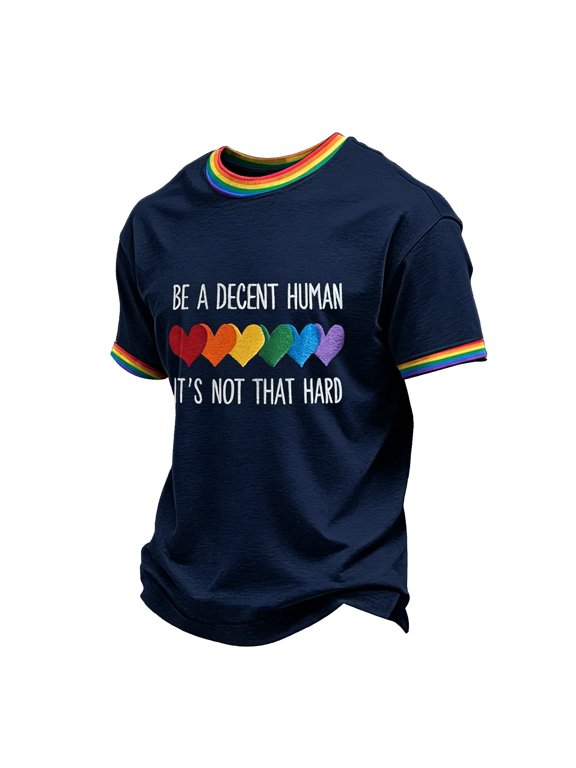 We the People Means Everyone Rainbow Flag Shirt Pride Month Equality T Shirt Lesbian Ally Human Equality Shirt Round Neck Relaxed Fit Comfortable Tops Navy M